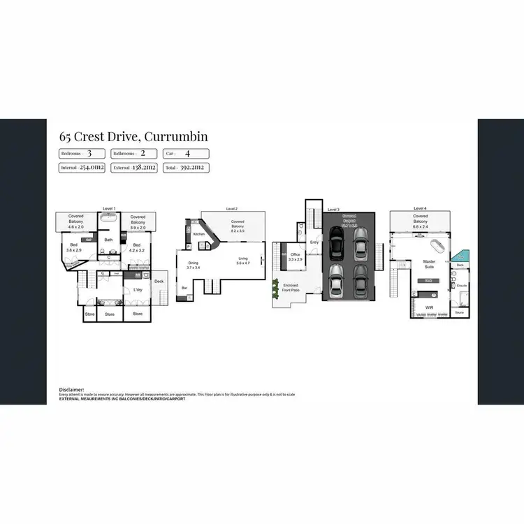 Floorplan of Homely house listing, 65 Crest Drive, Currumbin QLD 4223