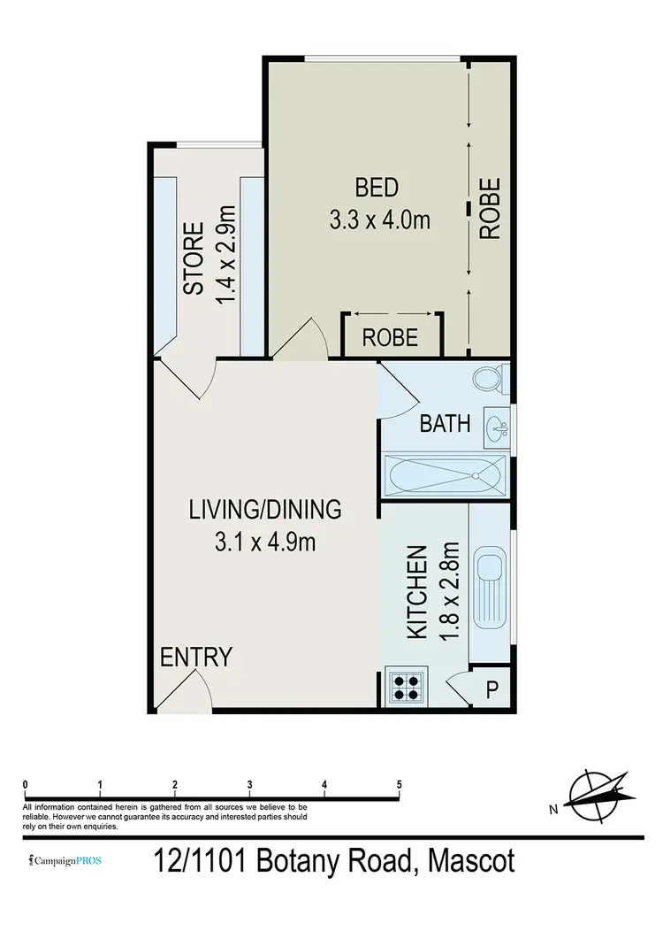Floorplan of Homely apartment listing, 12/1099-1101 Botany Road, Mascot NSW 2020