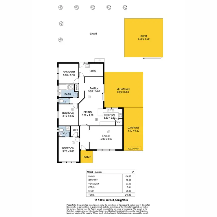 Floorplan of Homely house listing, 11 Yeovil Circuit, Craigmore SA 5114