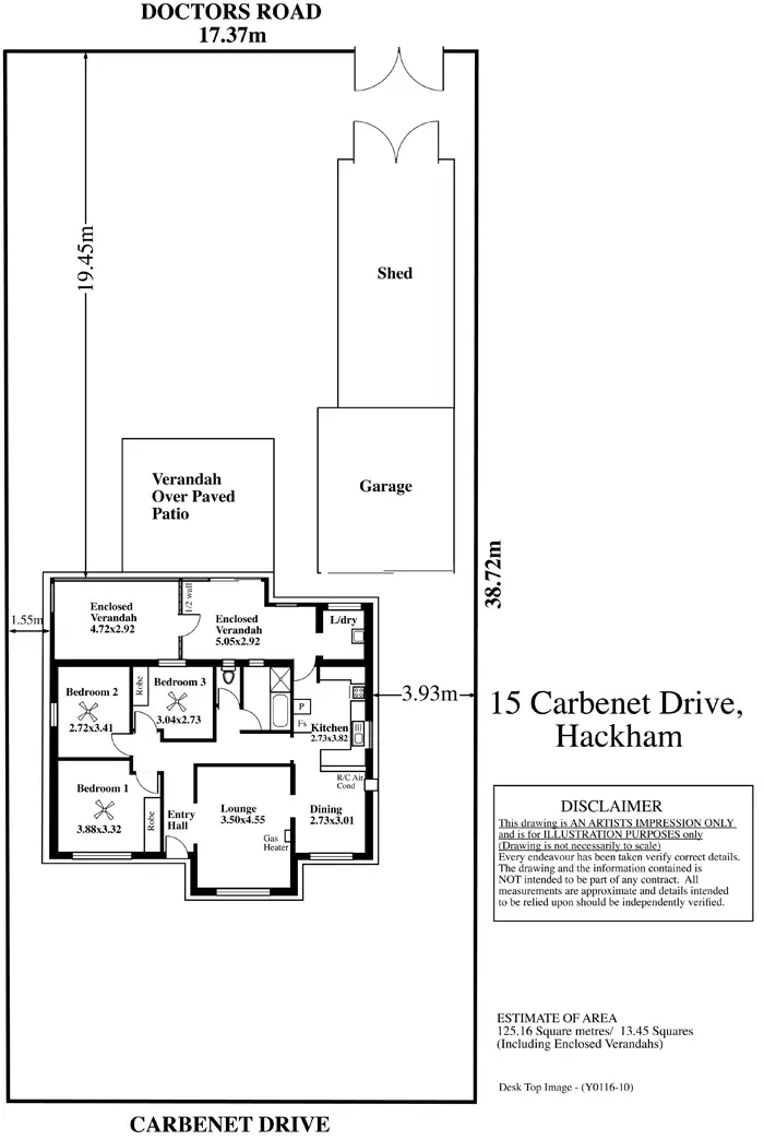 Floorplan of Homely house listing, 15 Carbenet Drive, Hackham SA 5163