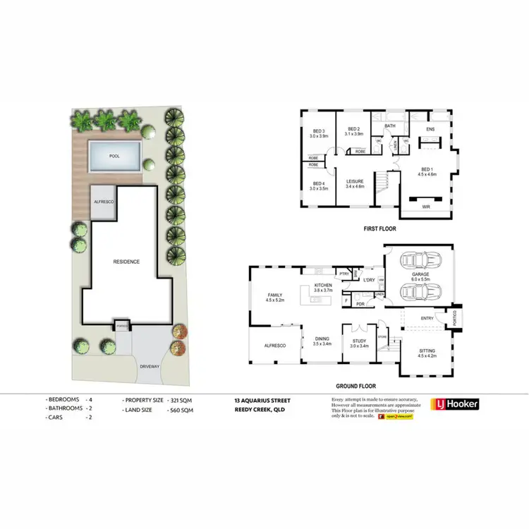 Floorplan of Homely house listing, 13 Aquarius Street, Reedy Creek QLD 4227