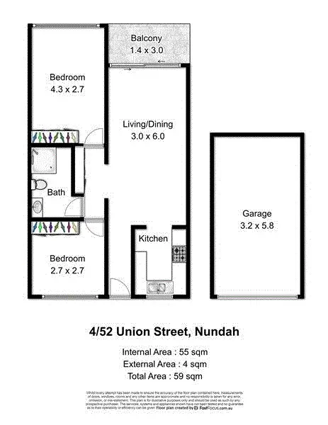 Floorplan of Homely unit listing, 4/52 Union Street, Nundah QLD 4012