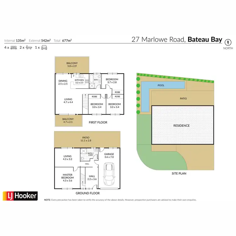 Floorplan of Homely semi-detached listing, 1/27 Marlowe Road, Bateau Bay NSW 2261