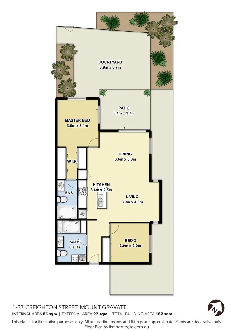 Floorplan of Homely unit listing, 1/37 Creighton Street, Mount Gravatt QLD 4122