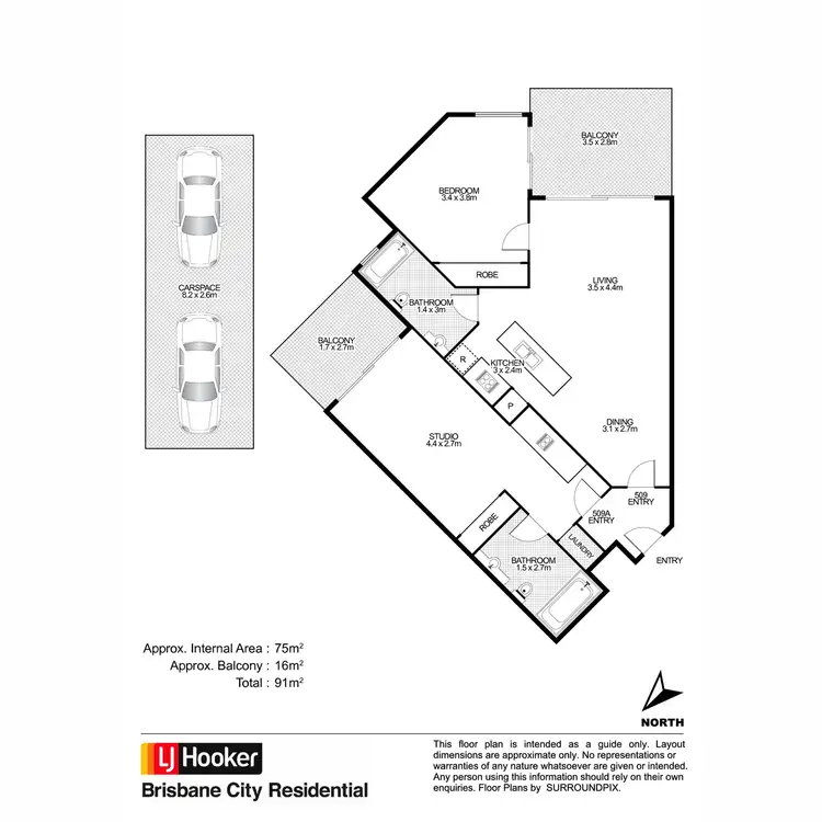 Floorplan of Homely apartment listing, 509/6 Exford Street, Brisbane City QLD 4000