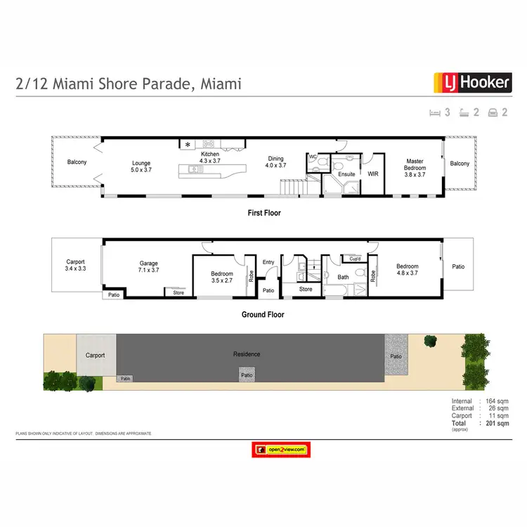 Floorplan of Homely semi-detached listing, 2/12 Miami Shore Parade, Miami QLD 4220