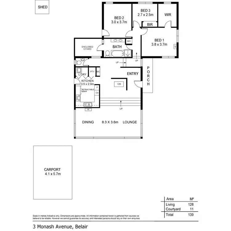 Floorplan of Homely house listing, 3 Monash Avenue, Belair SA 5052