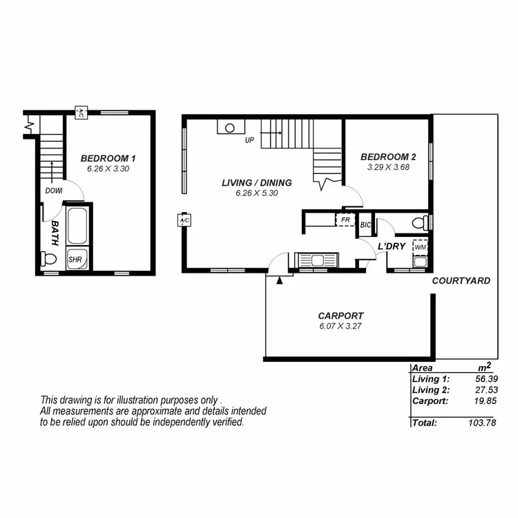 Floorplan of Homely unit listing, 2/33 Rochester Street, Leabrook SA 5068