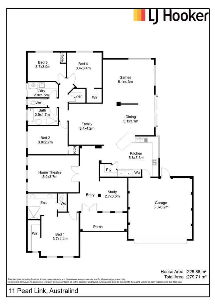 Floorplan of Homely house listing, 11 Pearl Link, Australind WA 6233