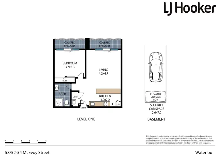 Floorplan of Homely apartment listing, 58/52-54 McEvoy Street, Waterloo NSW 2017