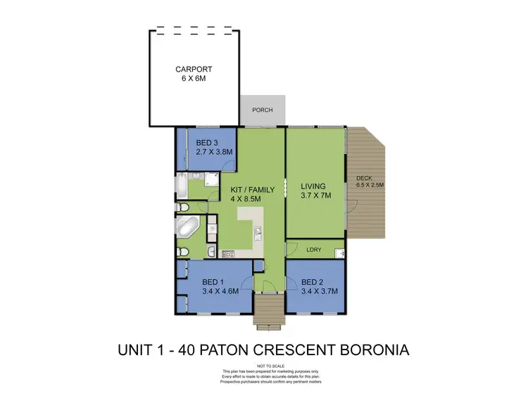 Floorplan of Homely unit listing, 1/40 Paton Crescent, Boronia VIC 3155