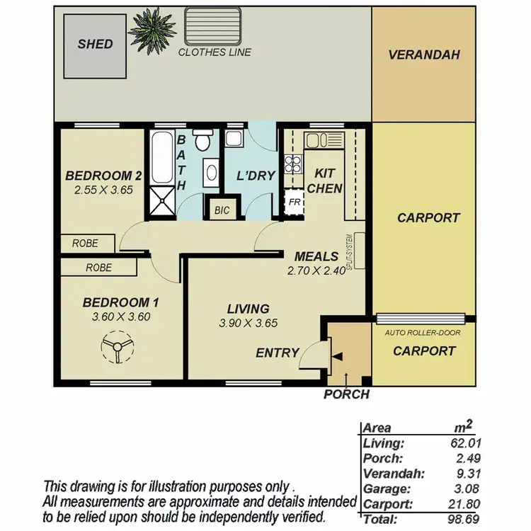 Floorplan of Homely unit listing, 2/1043 North East Road, Ridgehaven SA 5097