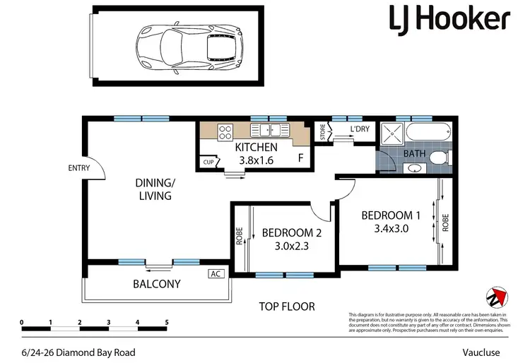 Floorplan of Homely apartment listing, 6/24-26 Diamond Bay Road, Vaucluse NSW 2030