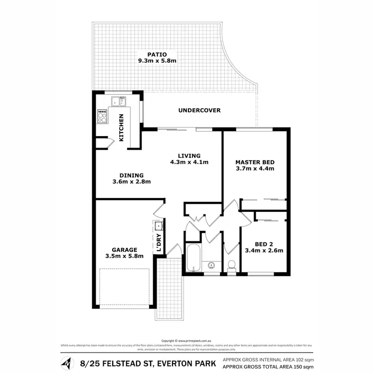 Floorplan of Homely villa listing, 8/25 Felstead Street, Everton Park QLD 4053
