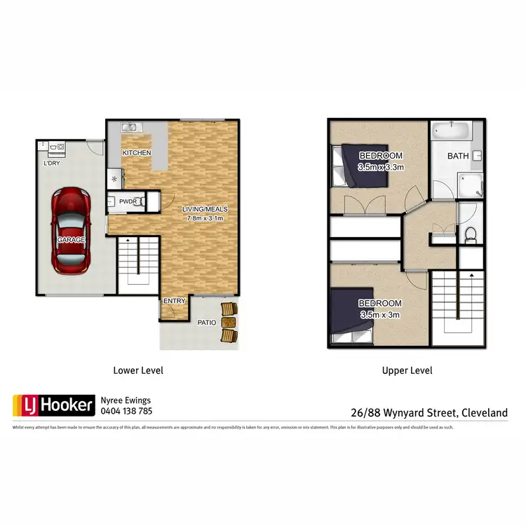 Floorplan of Homely townhouse listing, 26/88 Wynyard Street, Cleveland QLD 4163