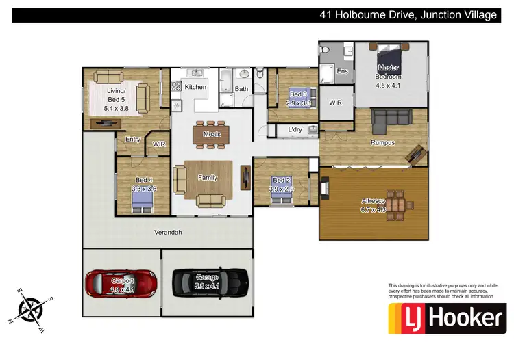 Floorplan of Homely house listing, 41 Holbourne Drive, Junction Village VIC 3977