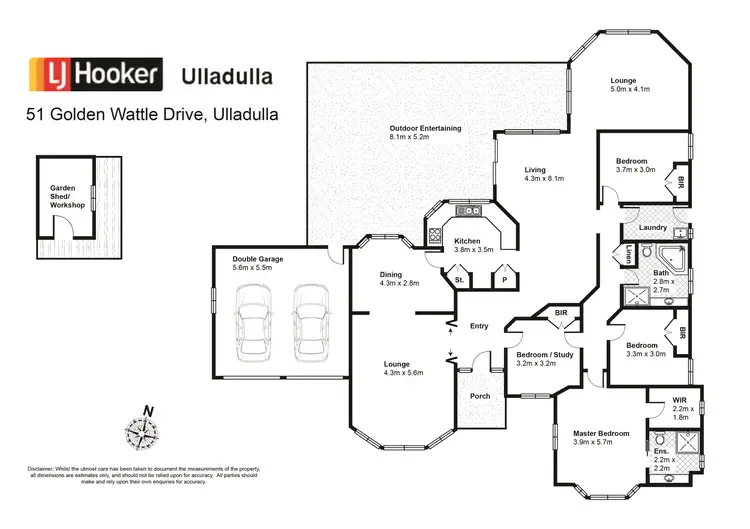 Floorplan of Homely house listing, 51 Golden Wattle Drive, Ulladulla NSW 2539