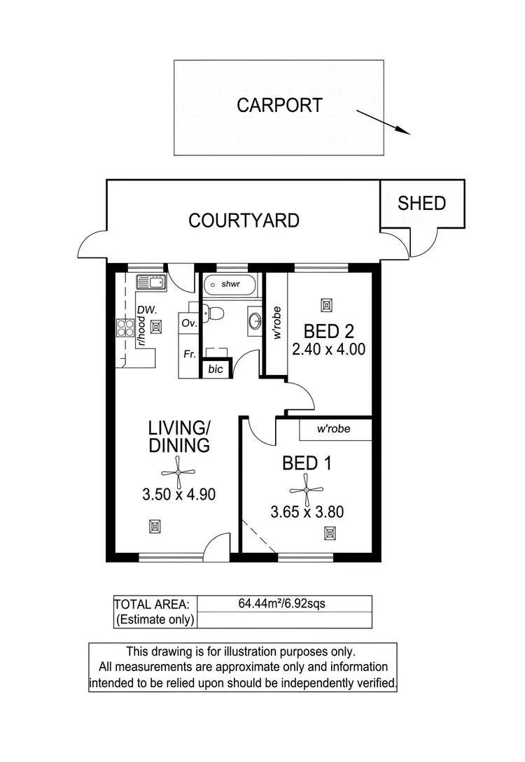 Floorplan of Homely unit listing, 4/20 Cudmore Street, Somerton Park SA 5044