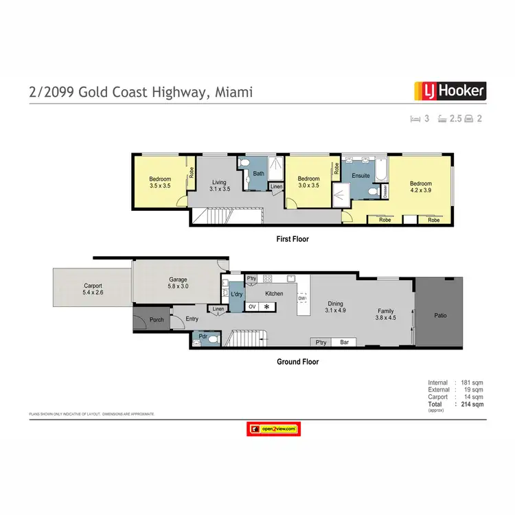 Floorplan of Homely semi-detached listing, 2/2099 Gold Coast Highway, Miami QLD 4220