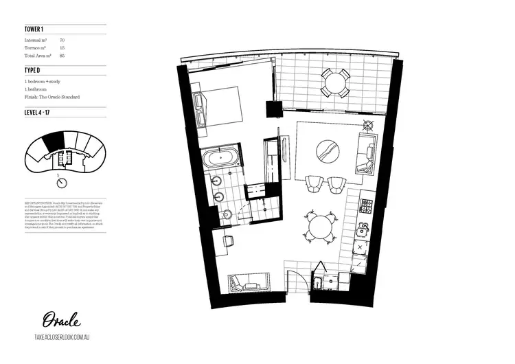 Floorplan of Homely apartment listing, 704/1 Oracle Boulevard, Broadbeach QLD 4218