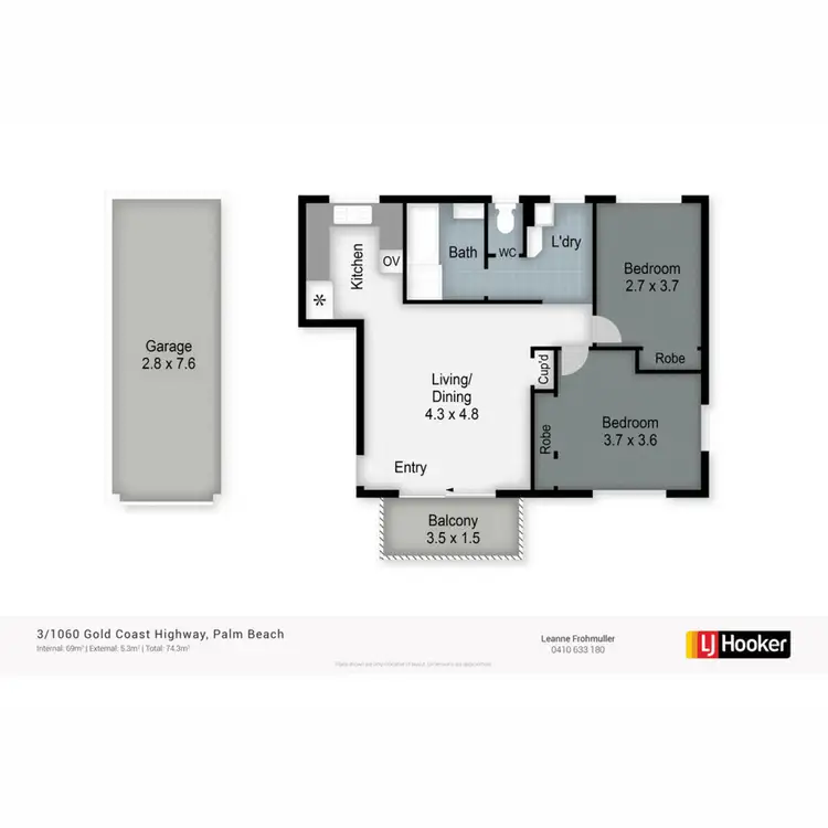 Floorplan of Homely unit listing, 3/1060 Gold Coast Highway, Palm Beach QLD 4221