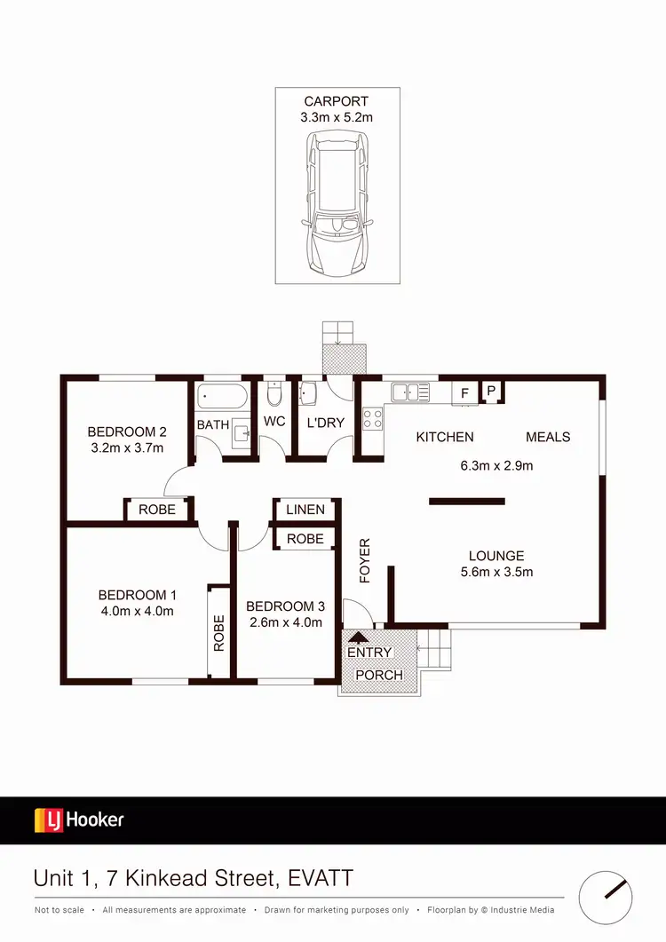 Floorplan of Homely semi-detached listing, 1/7 Kinkead Street, Evatt ACT 2617