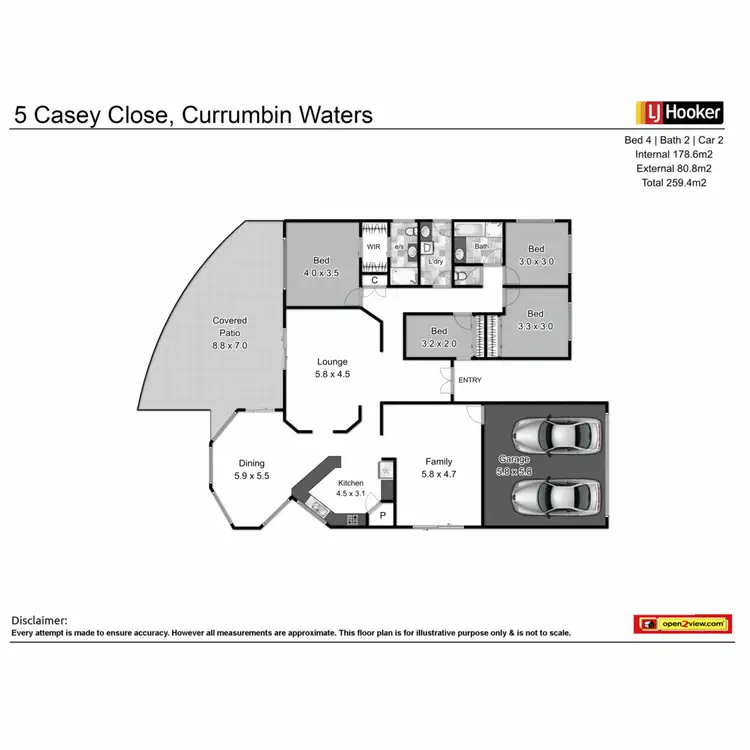 Floorplan of Homely house listing, 5 Casey Close, Currumbin Waters QLD 4223