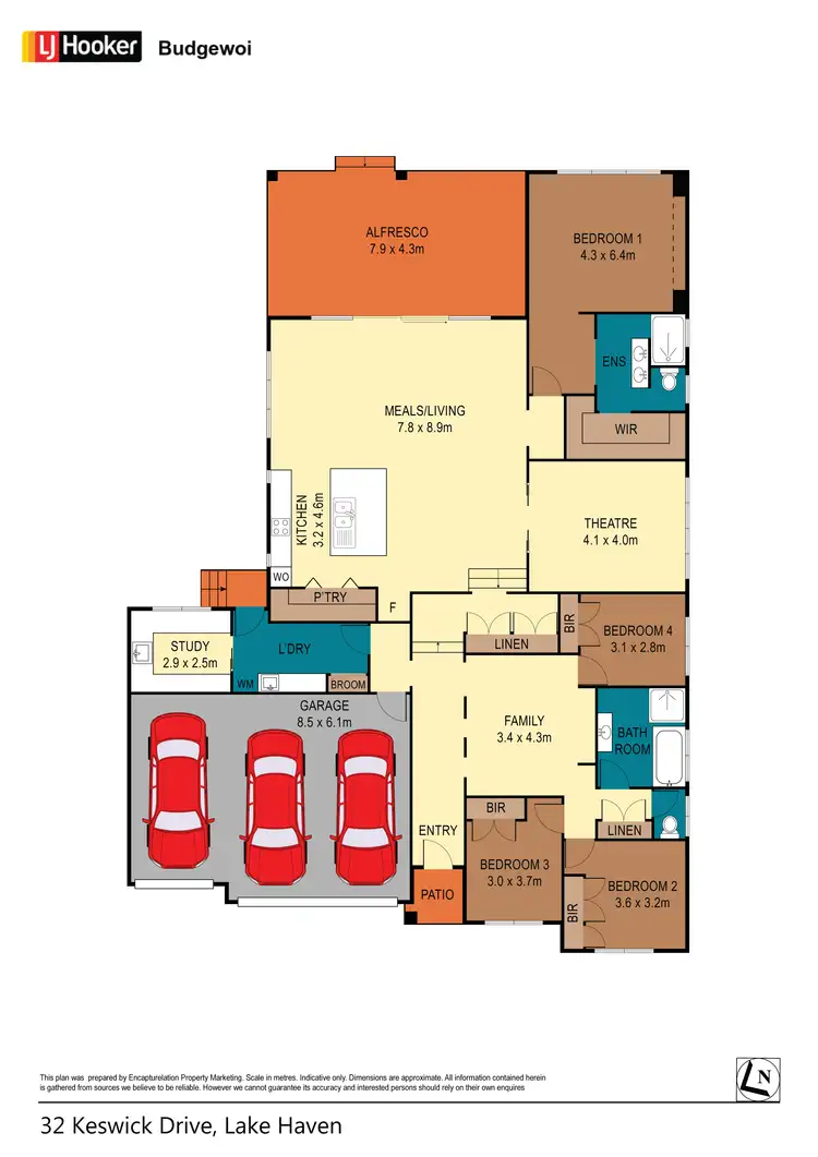 Floorplan of Homely house listing, 32 Keswick Drive, Lake Haven NSW 2263
