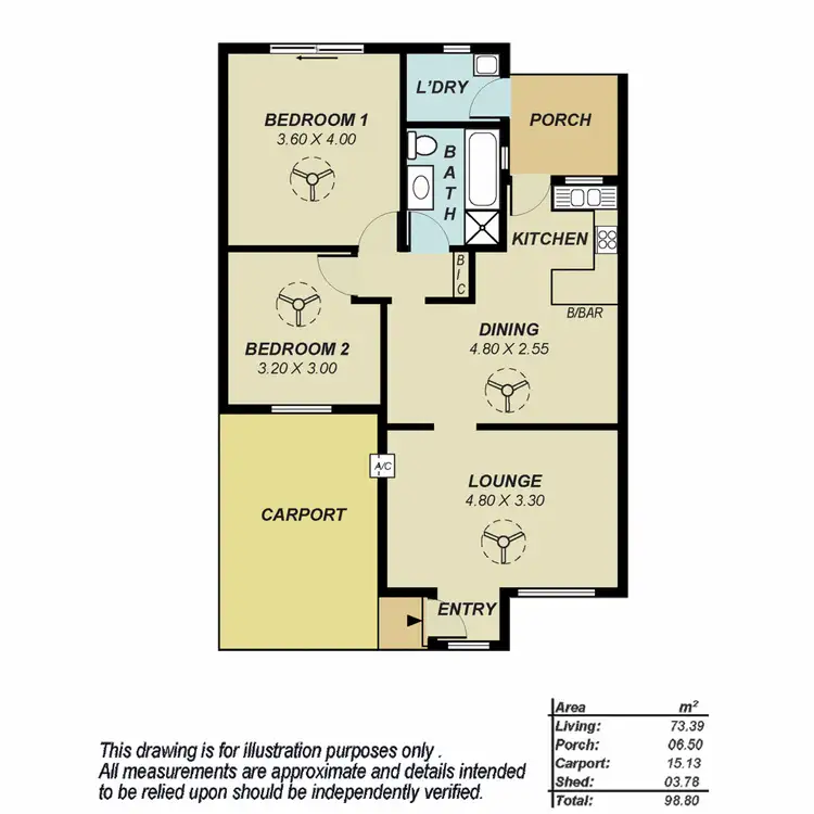 Floorplan of Homely unit listing, 2/56 Hancock Road, St Agnes SA 5097