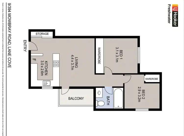Floorplan of Homely unit listing, 9/394 Mowbray Road, Lane Cove NSW 2066