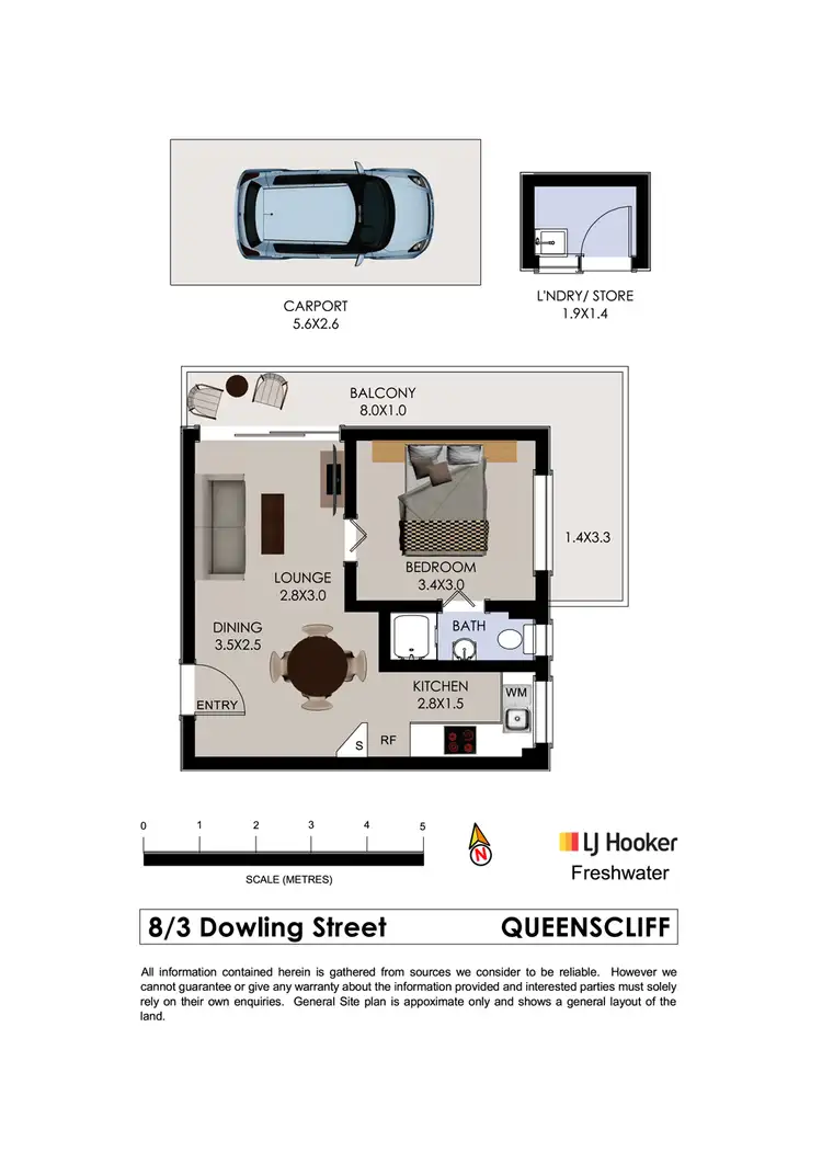 Floorplan of Homely unit listing, 8/3 Dowling Street, Queenscliff NSW 2096