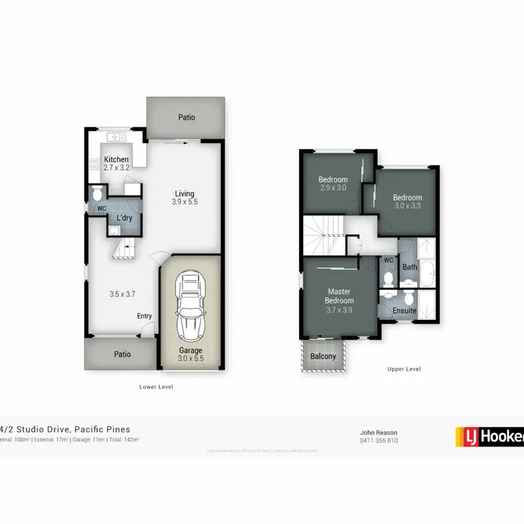 Floorplan of Homely townhouse listing, 34/2 Studio Drive, Pacific Pines QLD 4211