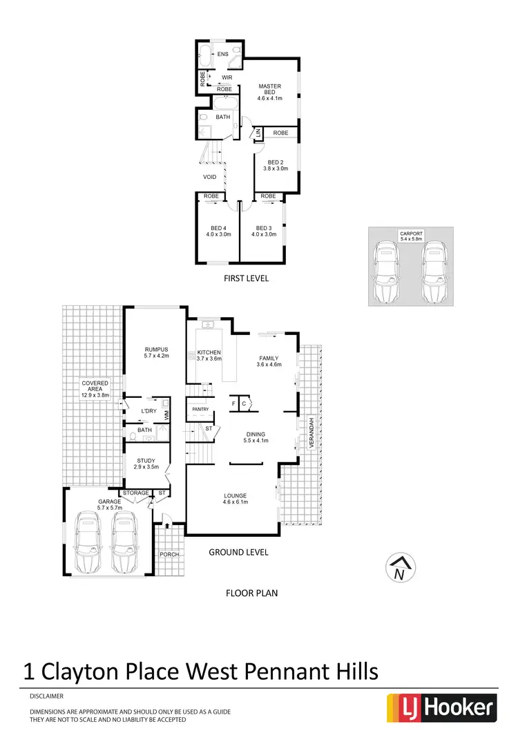Floorplan of Homely house listing, 1 Clayton Place, West Pennant Hills NSW 2125