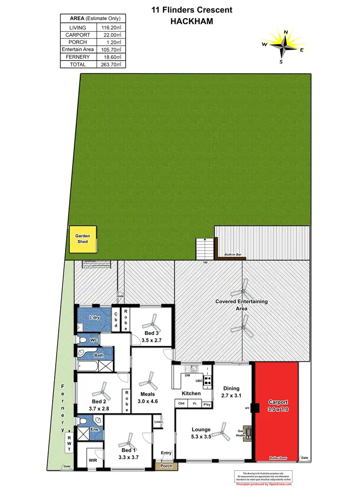 Floorplan of Homely house listing, 11 Flinders Crescent, Hackham SA 5163