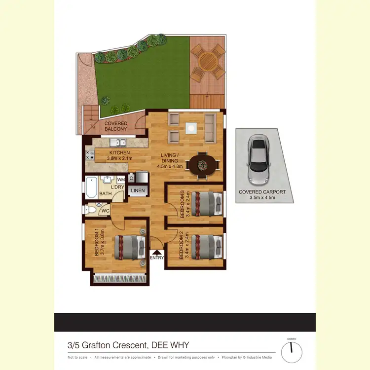 Floorplan of Homely apartment listing, 3/5 Grafton Crescent, Dee Why NSW 2099