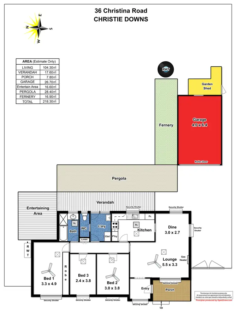 Floorplan of Homely house listing, 36 Christina Road, Christie Downs SA 5164