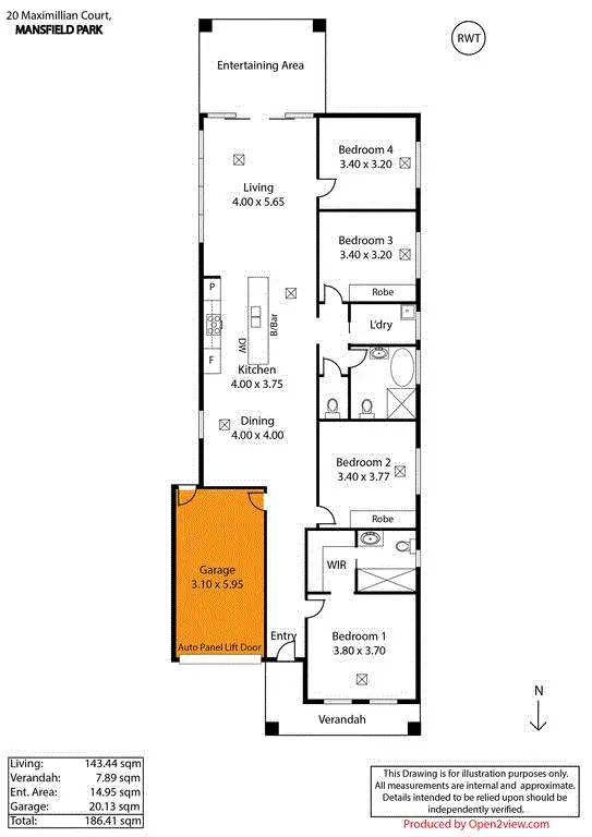 Floorplan of Homely house listing, 20 Maximillian Court, Mansfield Park SA 5012