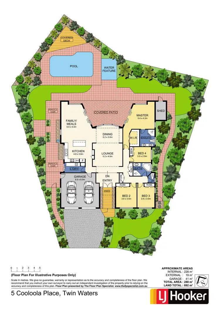 Floorplan of Homely house listing, 5 Cooloola Place, Twin Waters QLD 4564