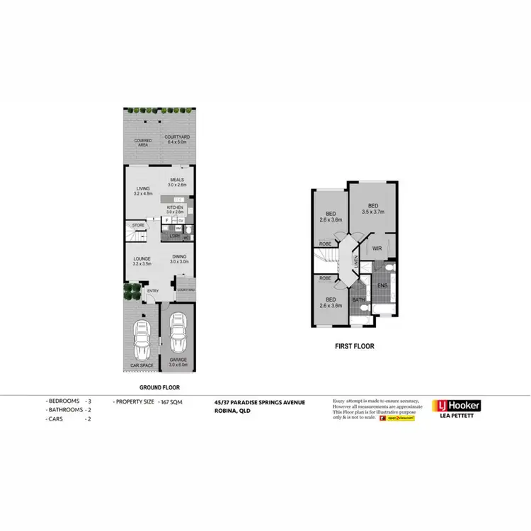 Floorplan of Homely townhouse listing, 45/37-53 Paradise Springs Avenue, Robina QLD 4226