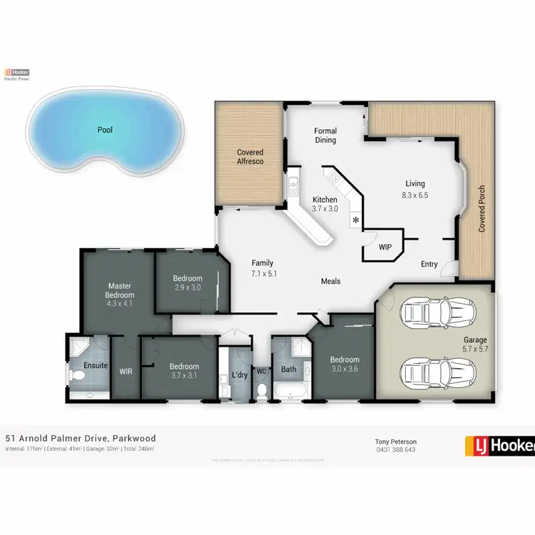 Floorplan of Homely house listing, 51 Arnold Palmer Drive, Parkwood QLD 4214