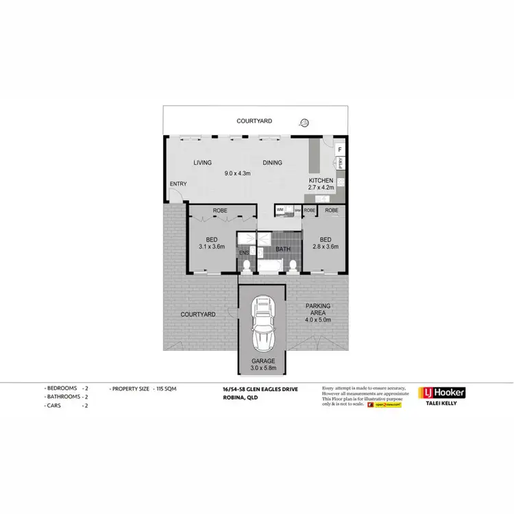 Floorplan of Homely townhouse listing, 16/54-58 Glen Eagles Drive, Robina QLD 4226