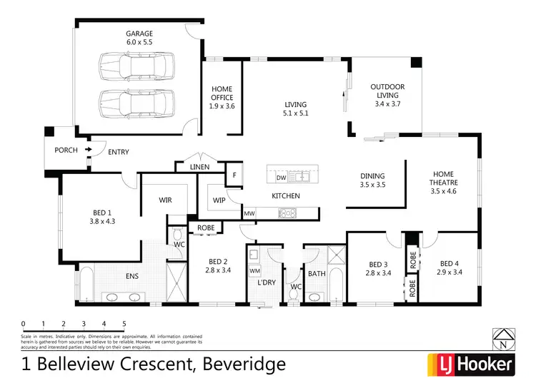 Floorplan of Homely house listing, 1 Belleview Crescent, Beveridge VIC 3753