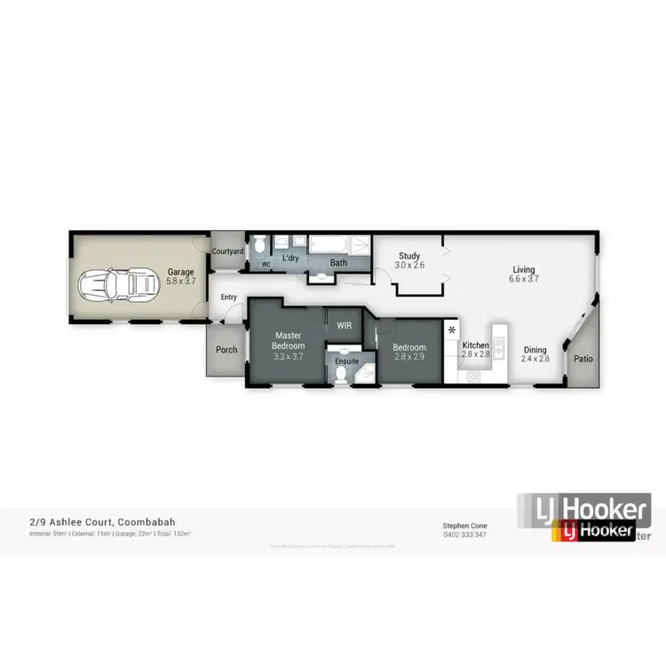 Floorplan of Homely semi-detached listing, 2/9 Ashlee Court, Coombabah QLD 4216