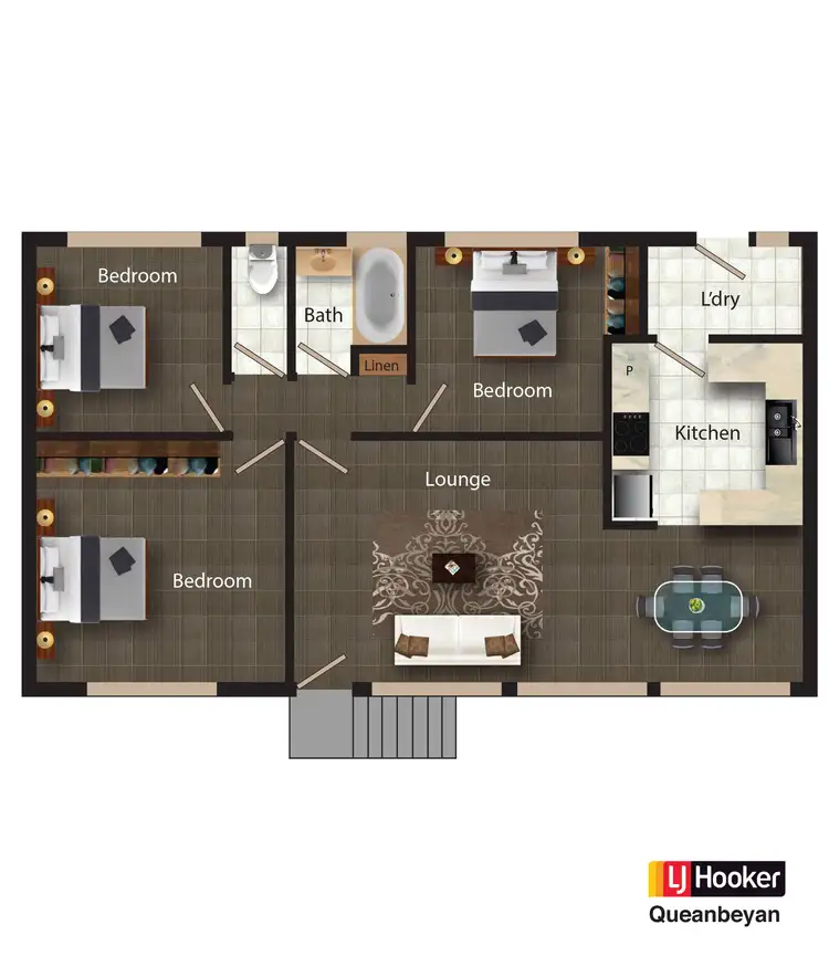 Floorplan of Homely semi-detached listing, 1/10 Charles Street, Queanbeyan NSW 2620