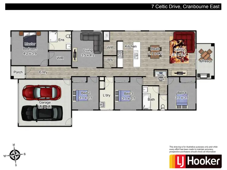 Floorplan of Homely house listing, 7 Celtic Drive, Cranbourne East VIC 3977