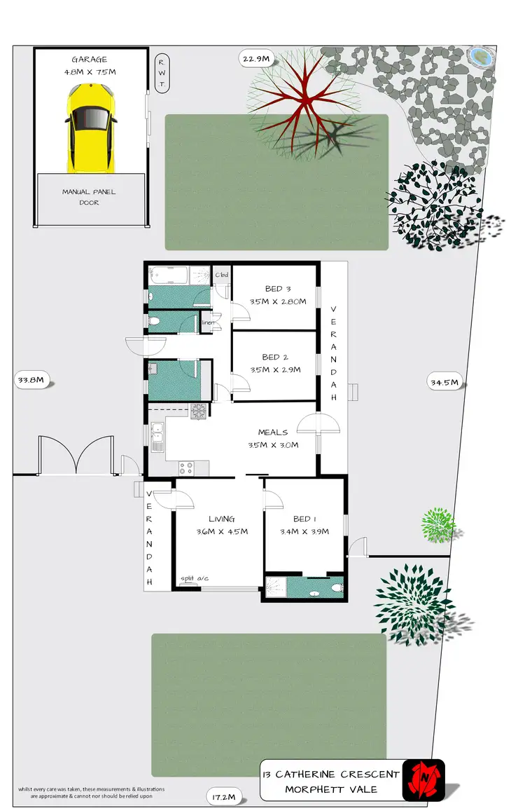 Floorplan of Homely house listing, 13 Catherine Crescent, Morphett Vale SA 5162