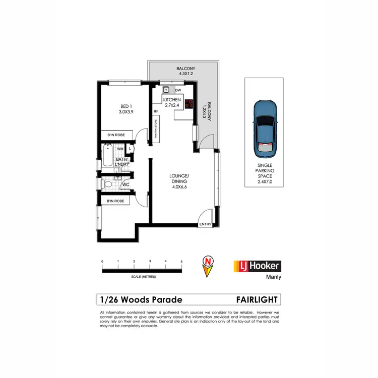 Floorplan of Homely apartment listing, 1/26 Woods Parade, Fairlight NSW 2094