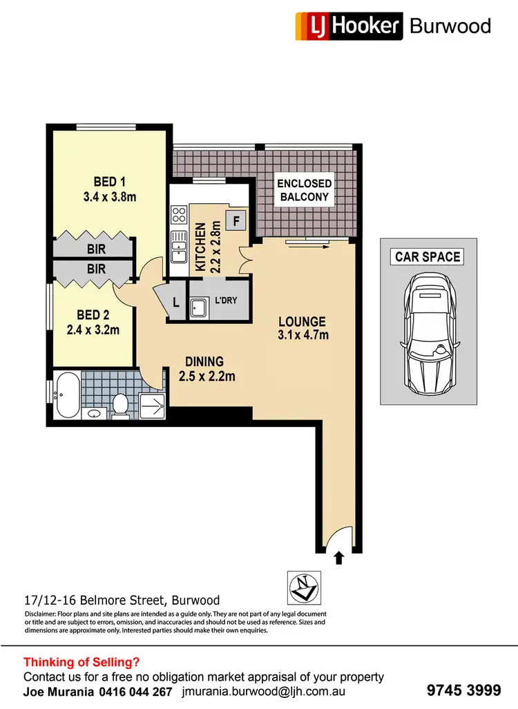 Floorplan of Homely unit listing, 17/12-16 Belmore Street, Burwood NSW 2134