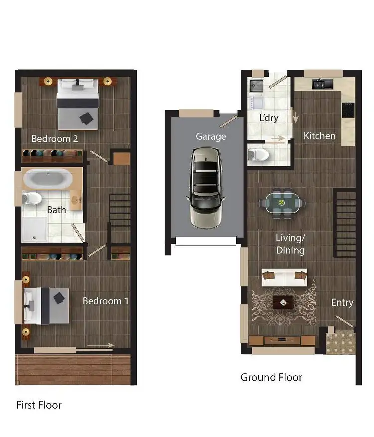 Floorplan of Homely townhouse listing, 1/21 O'Hanlon Road, Queanbeyan NSW 2620