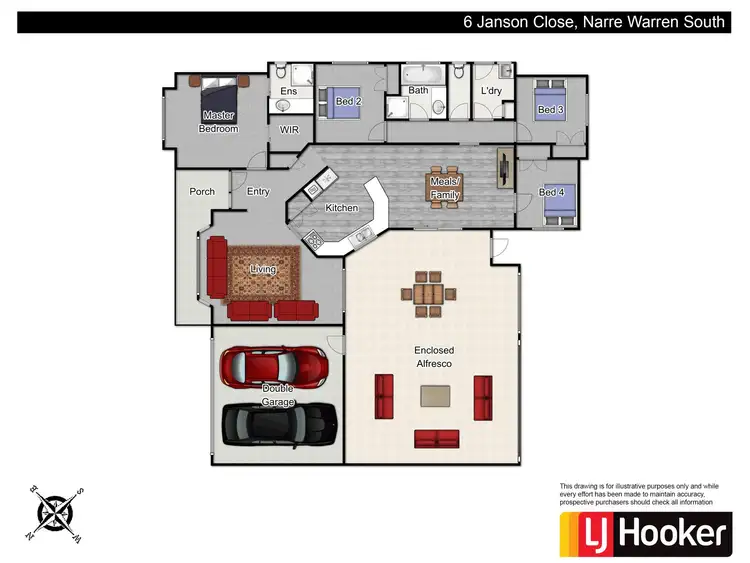 Floorplan of Homely house listing, 6 Janson Close, Narre Warren South VIC 3805